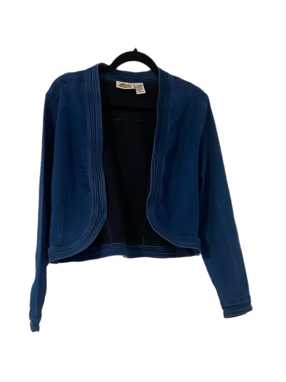 Women's Navy Open-Front Cropped Blazer - Casual Layering